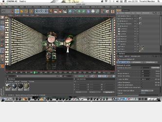 Capture cran du logiciel Cinma 4D lors d une cration de composition de dcor pour le court mtrage d animation "RUTABAGA" (4i3 Production)