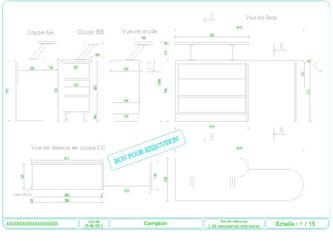 Mise en plan d'un meuble pour une association.

Logiciel utilisé : AutoCad.