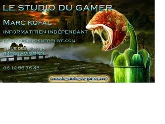 Voila une carte de visite réalisée pour l'entreprise le studio du gamer ...