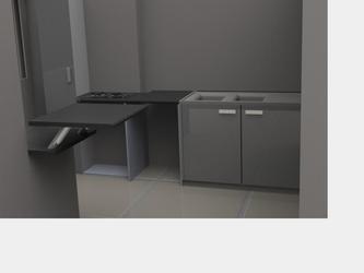 Modlisation 3D d une cuisine autour d un vier dj existant. Ralis sur Solidworks.