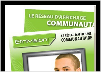 Réalisation de flyers et affiches pour un réseau d'affichage communautaire. 