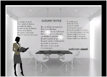 Création de slogans pour une société de textile.