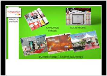 Logo, carte de visite, Papier en-tete, annonces presse, site internet vitrine, événementiel....