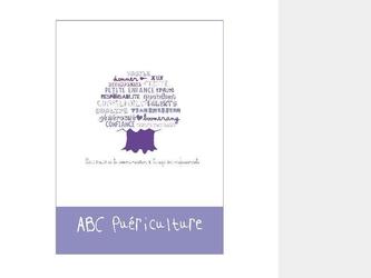 Couverture d une BD destine  la formation des professionnels de la socit ABC Puriculture (Crches associatives parisiennes)