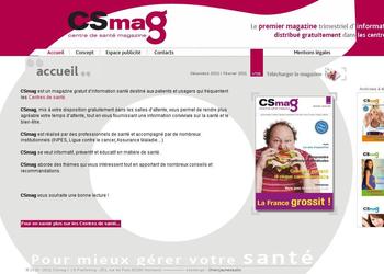 Cration du site internet de CSmag (premier magazine d information sant distribu gratuitement). Ralisation de la charte graphique et intgration HTML CSS.